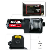 X-BULL 12V Electric Winch 3000LBS Steel Cable Towing ATV/UTV Off-Road with Mounting Bracket Wireless Remote