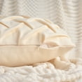 thumbnail image 3 of Unique Bargains Pack of 2 Soft Solid 3D Weaving Throw Pillow Covers Beige 20" x 12", 3 of 7