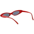 thumbnail image 4 of Ultra Thin Extreme Oval Sunglasses Neutral Colored Oval Lens 47mm (Red / Smoke), 4 of 4
