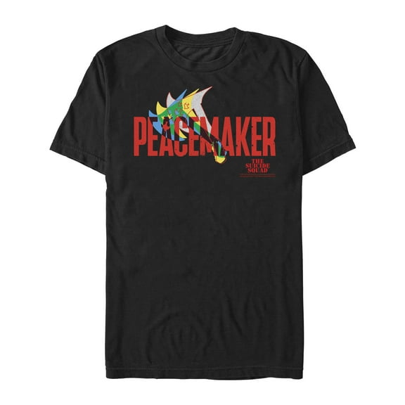 Men's The Suicide Squad Peacemaker Logo Graphic Tee Black Small
