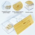 thumbnail image 5 of Dispensador de soporte Qtip de acrílico con tapa de madera Soporte para bolas de algodón de 3 compartimentos Organizador de baño para hisopo de algodón Q Tip y soporte para almohadillas de algodón Org, 5 of 5