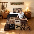 thumbnail image 3 of Manfei Patchwork Duck Camo Twin Comforter Sets, Mid Century Camouflage Bedding Set, Desert Tan, Black Reversible, 2 Pieces, 1 Comforter and 1 Pillowcase, 3 of 7