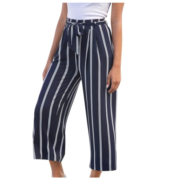 Women's Pants Fashion Casual Pants For Women High Waist Printing Easy Trousers Long Boho Beach Pockets