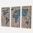 thumbnail image 3 of Designart Ancient Map of The World I Canvas Wall Art, 3 of 4