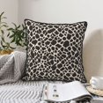 thumbnail image 6 of Velvet Rimmed Pillowcase Is Not Easy To Open Line Deformation Invisible Zipper Opening And Closing Only Pillowcase Does Not Contain Pillow Core Leopard Print Pattern White And Black_4 20"X20", 6 of 8