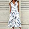 thumbnail image 1 of Robe d'Été Design Décontracté Sans Manches Col en V Longue Robe Sans Manches pour Femmes 2023, 1 of 5