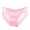 Pink, variant on Satin Women's Mesh Transparent Lace Mid-Low Waist Traceless Cotton Panties - Flower Embroidery, M/L Sizes