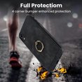 thumbnail image 2 of Compatible with iPhone XR Case Wallet with Card Holder, 360°Rotation Finger Ring Holder Kickstand Premium PU Leather Soft TPU Anti-Drop Back Phone Cover For iPhone XR, Black, 2 of 8
