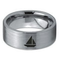 thumbnail image 2 of Tungsten Sail Cruiser Speed Boat 2d Art Band Ring 8mm Men Women Comfort Fit Gray Flat Cut Brushed Polished, 2 of 4