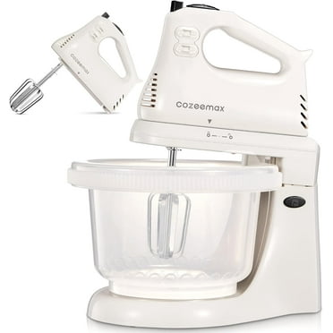 2 in 1 Hand Mixers Kitchen Electric Stand mixer with bowl 3 Quart, electric mixer handheld for Everyday Use, Dough Hooks & Mixer Beaters for Frosting, Meringues & More