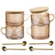 thumbnail image 1 of Juego de 4 tazas de café de cristal JVJRFQ 414 ml con tapas y cucharas, 1 of 6