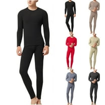 Wlynlyn Mens Thermal Underwear Sets Casual Base Layer Cold Weather Top Bottom Warm Long Johns 2 Piece Outfits