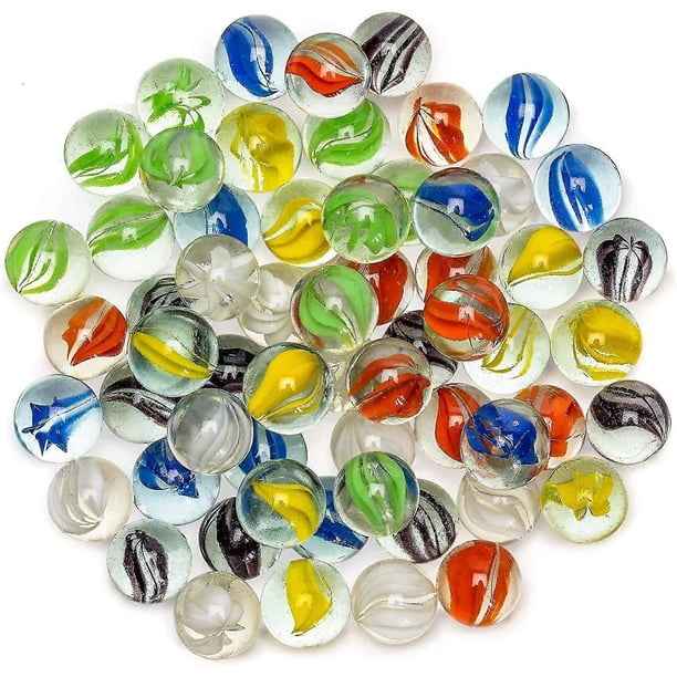 100 Pieces Traditional Assorted Colorful Classic Retro Glass Marbles Cats Eye Marbles Classic Game Toys