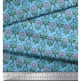 thumbnail image 3 of Soimoi Cotton Voile Fabric Leaves & Floral Artistic Printed Fabric 1 Yard 42 Inch Wide, 3 of 3