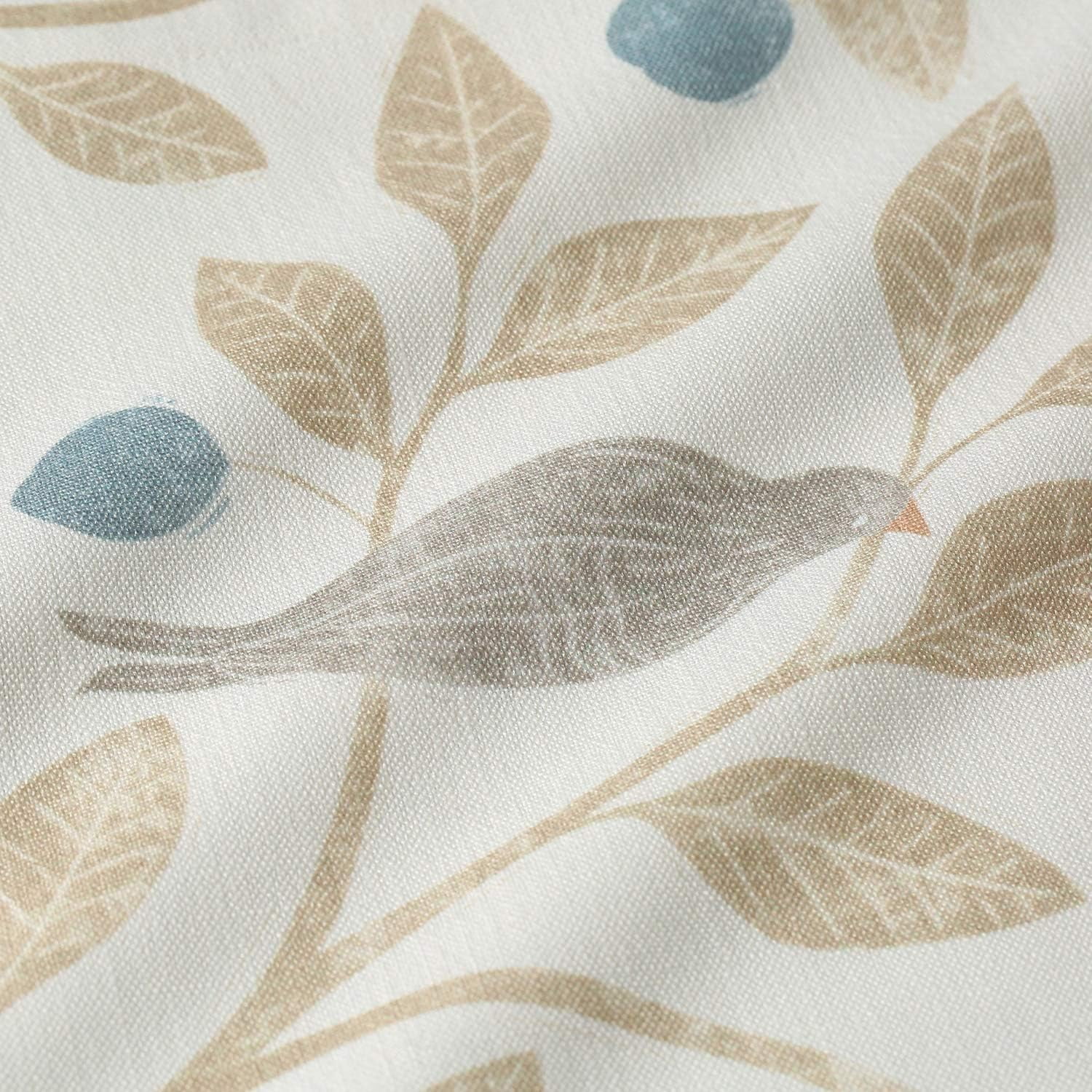 Kitchen Curtains 24 Inch Length, Green Leaves Print Linen Texture Short Tier Curtains Rod Pocket Valances for Dining Room, 30 x 24, 2 Panels