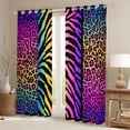 thumbnail image 2 of Castle Fairy Leopard Blackout Curtains Set of 2 (52x84 Each),Gradient Window Curtains, 2 of 6