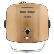 George Foreman 6-In-1 Electric Grill and Broil, Nonstick Ceramic, Easy Cleanup - Copper