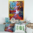 thumbnail image 3 of Designart 'Red Autumn Landscape With Little Road' Traditional Framed Art Print, 3 of 4