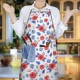 thumbnail image 6 of Pioneer Flower Floral Print Pattern Cotton Linen Apron with Pockets, Waterproof Adjustable, 33x27 Inch for Kitchen, Gardening, BBQ, Salon, 6 of 6