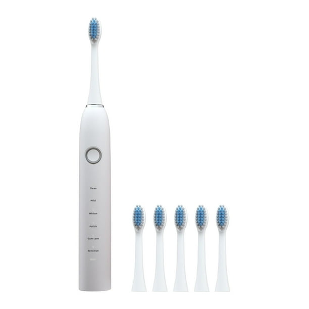 Yhmxh Cepillo de dientes - Cepillo de dientes con 6 cabezales - 6 modos de limpieza - Resistencia al agua IPX7 - Cepillo de dientes recientemente mejorado - Mayor vida útil - Carga más rápida