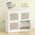 thumbnail image 3 of HOMCOM Armoire à Chaussures Étroite avec 4 Tiroirs Basculants pour Entrée Couloir Blanc, 3 of 10