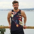 thumbnail image 6 of Uemuo Watercolor Bald Eagle Pattern Men's Muscle Shirts Sleeveless Dry Fit Gym Workout Tank Top Lightweight Sports Tank Top Beach Tank Top, Loose-fit Sleeveless Shirt-4X-Large, 6 of 7
