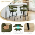 thumbnail image 6 of ONEVOG 26.7'' Swivel Counter Height Stools Set of 2, Modern Barrel Bar Stools with Backs & Arm Rest, Upholstered Sherpa Counter Chairs for Kitchen Island, Green, 6 of 9