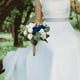 thumbnail image 3 of Ramo de novia, ramo de dama de honor, ramo francés realista para novia, Azul blanco, 3 of 5