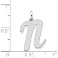 thumbnail image 4 of 14K White Gold Large Script Letter N Initial Charm Made In United States yc663n, 4 of 6
