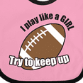 thumbnail image 4 of Inktastic Football - Like a girl Girls Baby Bib, 4 of 4
