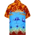 thumbnail image 2 of HAPPY BAY Men's Hawaiian Shirts Short Sleeve Button Down Shirt Men's Party Shirts Casual Holiday Summer Tropical Island Shirts for Men Funny XXL Blue Flamingo, Red, 2 of 6
