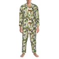 thumbnail image 3 of Balery Jungle Animals Pijama para Hombre de Dos Piezas con Manga Larga, Conjunto de Dormir y Descanso Suave con Bolsillos-Small, 3 of 7
