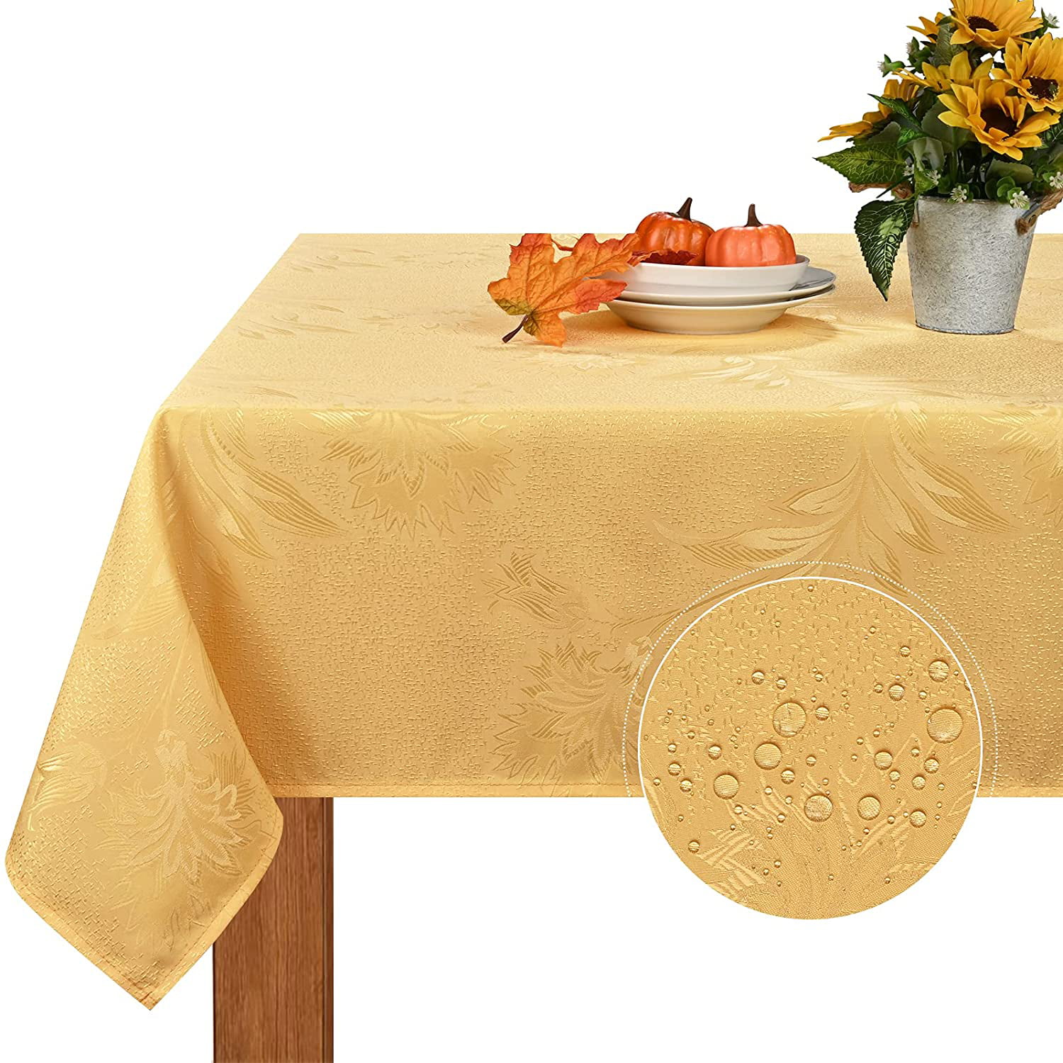 ALAZA Colorful Thanksgiving Autumn Leafs Thanksgiving Tablecloth,Washable Tablecloth,60 x 120 Inch Oblong/Rectangle Tablecloth for Family Dinner,Indoor or Outdoor Parties Etc