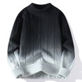 thumbnail image 2 of Wrtxtat Men's Sweater Fashion Gradient Color Stretch Slim Fit Pullover Winter Casual Midweight Mock Neck Windproof Sweaters Dark Gray XXXL, 2 of 5