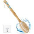 thumbnail image 1 of wonima11 Dry Brushing Body Brush, Body Scrubber for Men Women, Back Scrubber for Shower, Natural Bristle Exfoliator Scrubber for Body Cellulite and Lymphatic, Long Handle, Detachable, Dual Brush Heads, 1 of 1