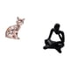 thumbnail image 5 of Escultura artística de gato para chimenea y mesa, estante para sala de estar, estantería de oficina, figura abstracta de animal, decoración artesanal., 5 of 8