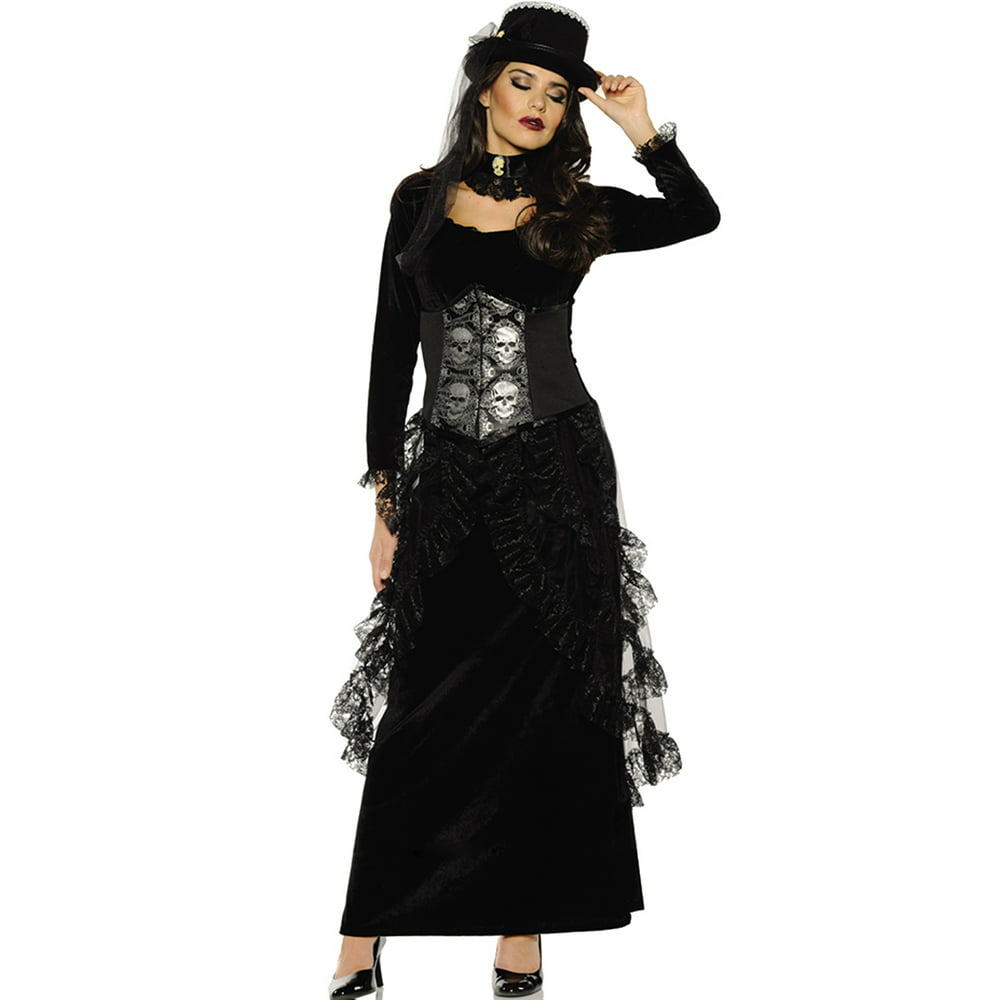 Dark Mistress Womens Gothic Victorian Witch Halloween Costume - Walmart ...