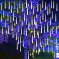 thumbnail image 2 of Luces de lluvia de meteoritos, 50 cm, 8 tubos, luces navideñas para exteriores, luces de gota de lluvia, decoración navideña para bodas, fiestas, árboles, 2 of 5
