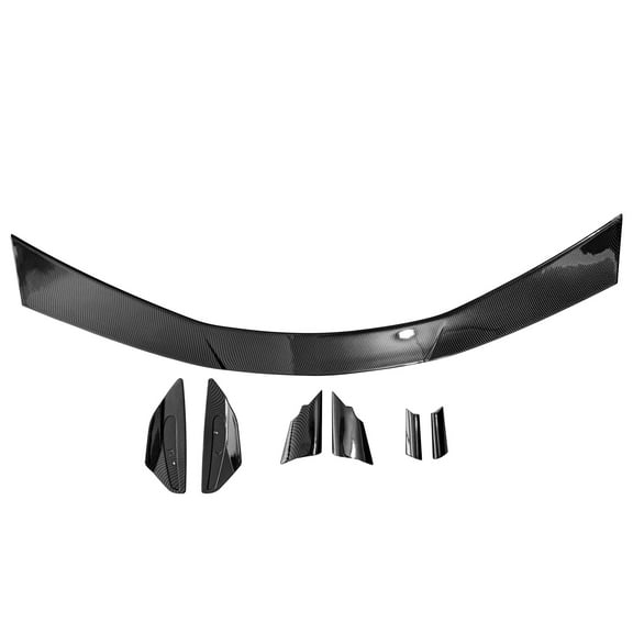 Ikon Motorsports Rear Trunk Spoiler Compatible With 2020-2025 Chevy Corvette C8 Stingray & Z51 Carbon Fiber Print ABS Plastic Car Exterior Rear High Wing Spoiler Wing Tail Lid