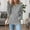 Gray, variant on Womens Long Sleeve Henley Shirt 3 Button V Neck Ribbed Spring Blouses Business Casual Tops with Kangaroo Pocket
