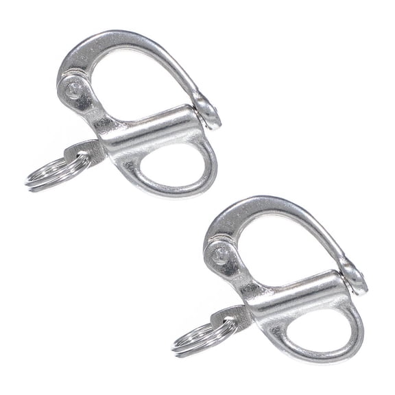 Paracord Planet 2 Piece 33mm Durable Stainless Steel Fixed Bail Quick Release Snap Shackle for Kayak Sailboat Yacht Sailing Hardware