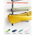 thumbnail image 3 of KFFKFF Étagère de Rangement pour Kayaks pour 4 Kayaks, Supporte 300 Lb, Support Mural Robuste et Ajustable pour Garage, Remise et Quai Intérieurs et Extérieurs, 3 of 9