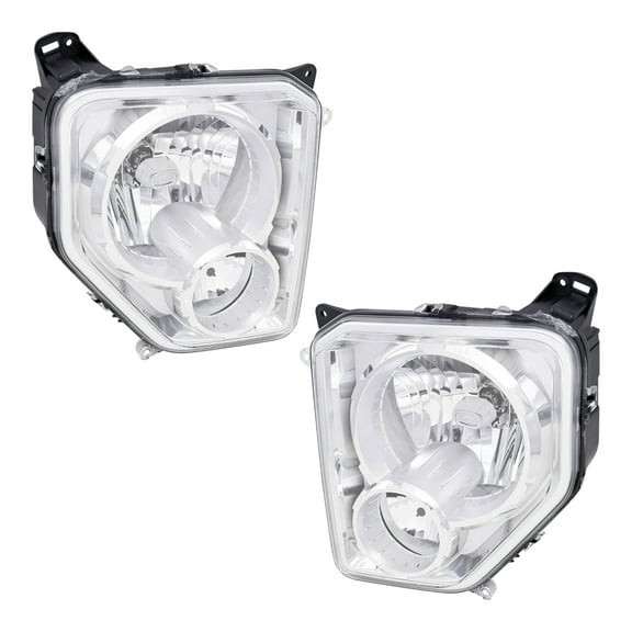 Brock Headlight for 2008-2012 Liberty w/ Fog Light Chrome Bezel Set 55157339AE