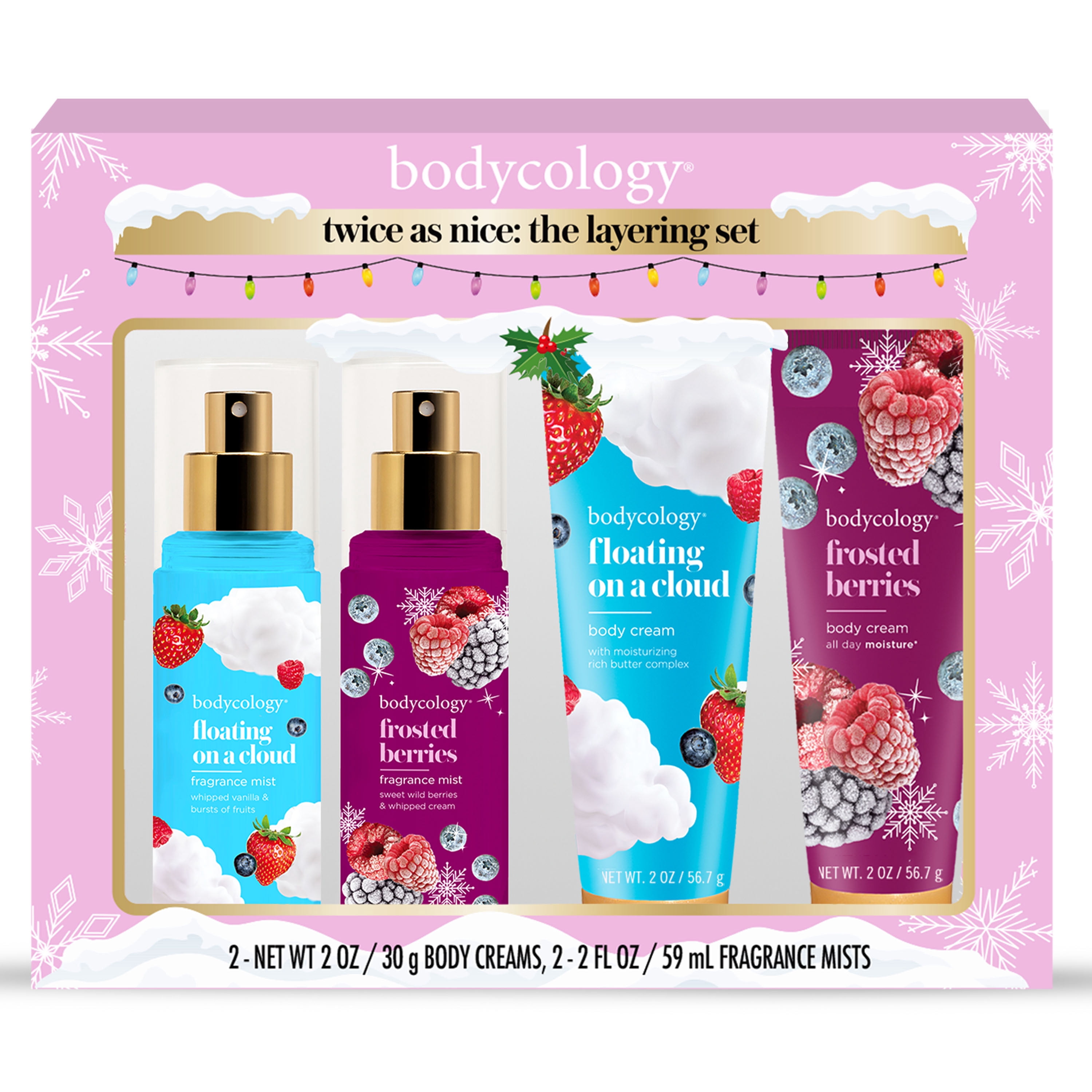 Bodycology Twice as Nice Holiday Layering Gift Set, 4 Piece