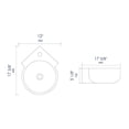 thumbnail image 4 of Pemberly Row White 17" Tiny Corner Wall Mounted Ceramic Sink with Faucet Hole, 4 of 5