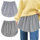 thumbnail image 3 of Falda de algodón con dobladillo desmontable para mujer, camisa falsa con cola, elástica, Irregular, a la moda, novedad de 2023, 3 of 4