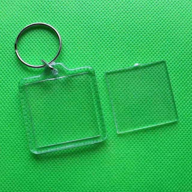 Llavero acrílico transparente con publicidad, código QR, llavero colgante, marco de fotos para el hombro, carcasa vacía, tarjeta llave