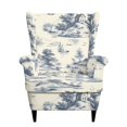 thumbnail image 2 of TSOVTHRID Toile De Jouy Sailing Boat House Tree Pattern Wingback Chair Cover, Non-Slip Wingback Comfy Sofa Slipcover Wingback Cover 1 Seat Couch Protector Soft Furniture Protector Covers, 2 of 7