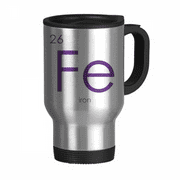 Chestry Elements Period Table Transition Metals Iron Fe Travel Mug Flip Lid Stainless Steel Cup Car Tumbler Thermos