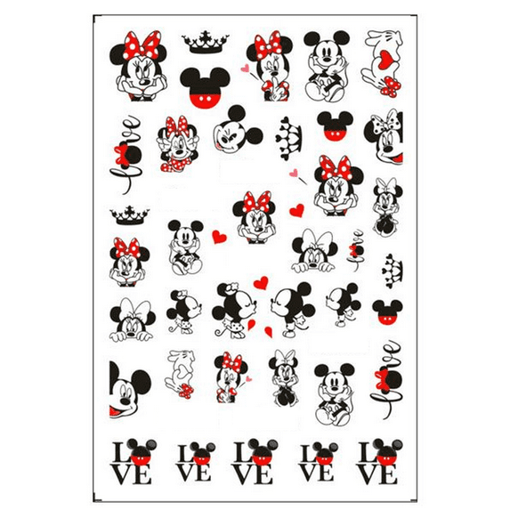 Nail Art Nails Sticker Red Bow Cute Minnie Mouse Mickey Mouse are so in Love Nail Sticker Salon Quality Nail Art Flower - Heart Hearts - LOVE with Ears